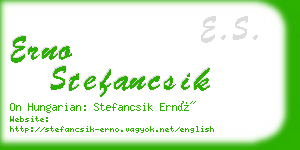 erno stefancsik business card